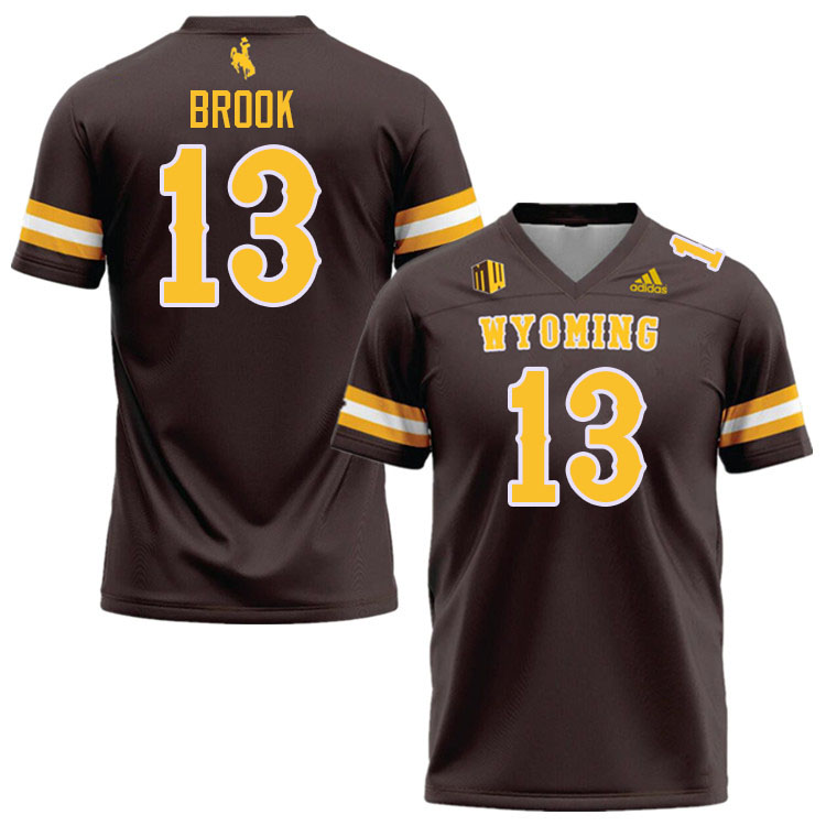 Wyoming Cowboys #13 Gage Brook College Football Jerseys Stitched Sale-Brown